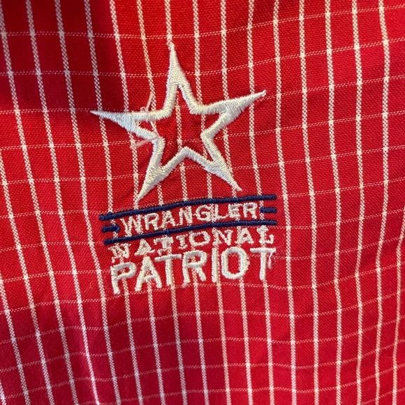 Wrangler Western Wear National Patriot Rodeo Shirt, long sleeve button down, red - Picture 11 of 11